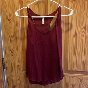 Maroon tank top, racerback, S